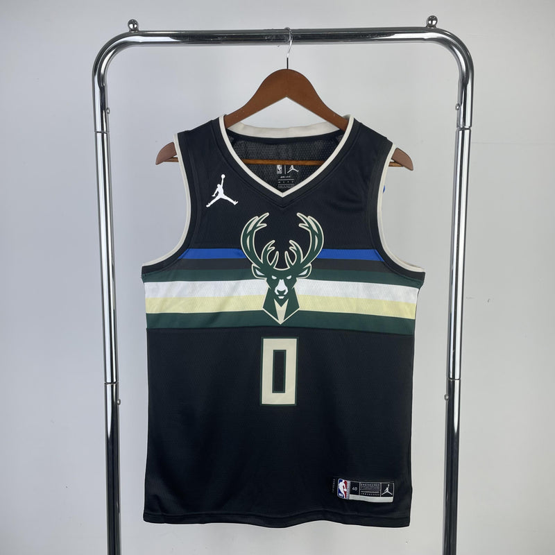 LILLARD 0 Black Milwaukee Bucks Heat Pressed Edition NBA Jersey