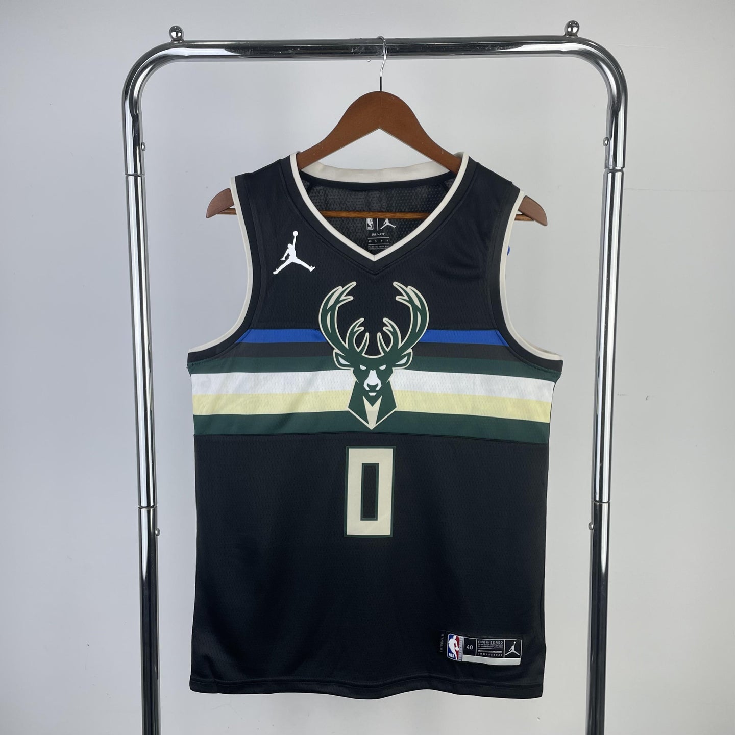 LILLARD 0 Black Milwaukee Bucks Heat Pressed Edition NBA Jersey