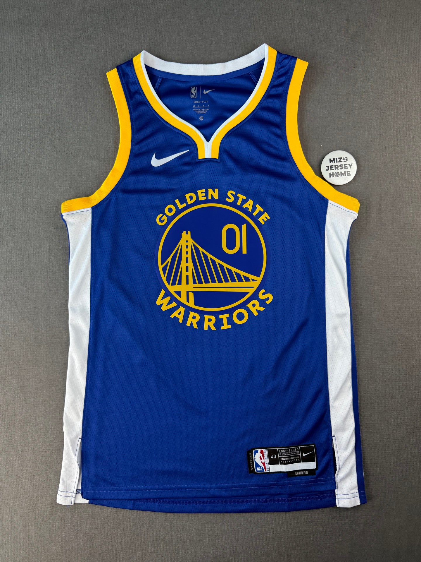 WINTER 01 Blue Golden State Warriors Heat Pressed Edition NBA Jersey