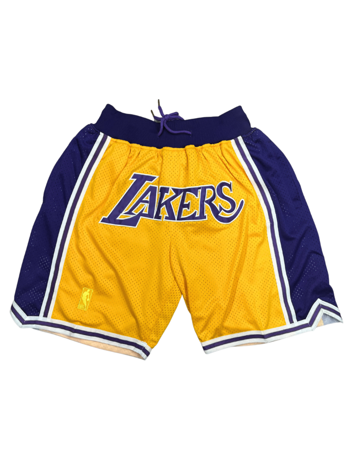 Lakers Yellow Shorts Full Embroidery