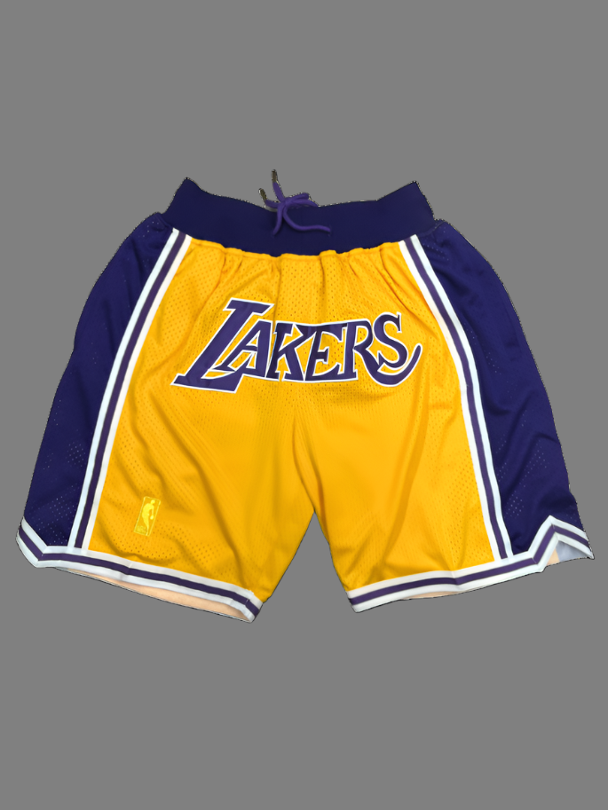 Lakers Yellow Shorts Full Embroidery