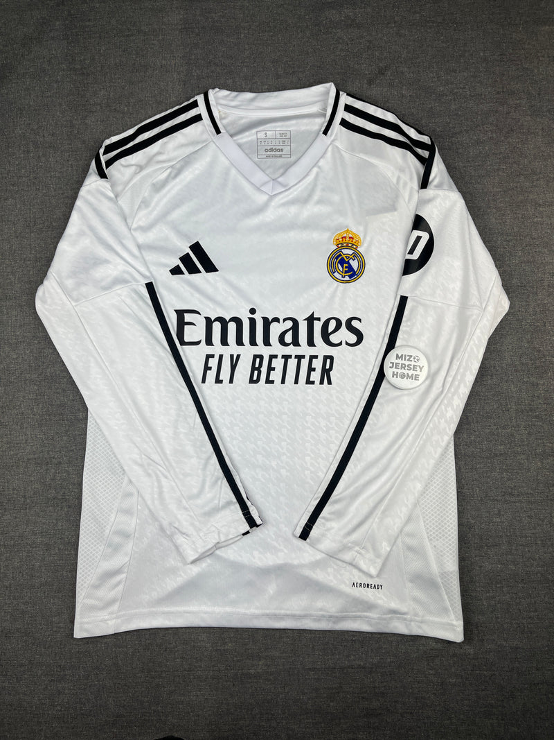 Real Madrid Home Jersey 24-25 Fan Version Long Sleeves