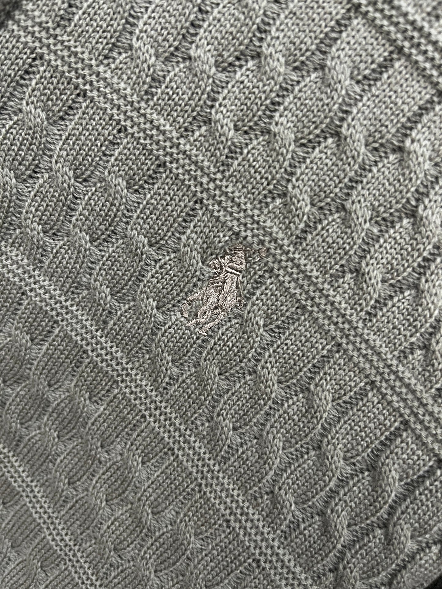 Ralph Lauren Green Patterned Half Zip-up Sweater