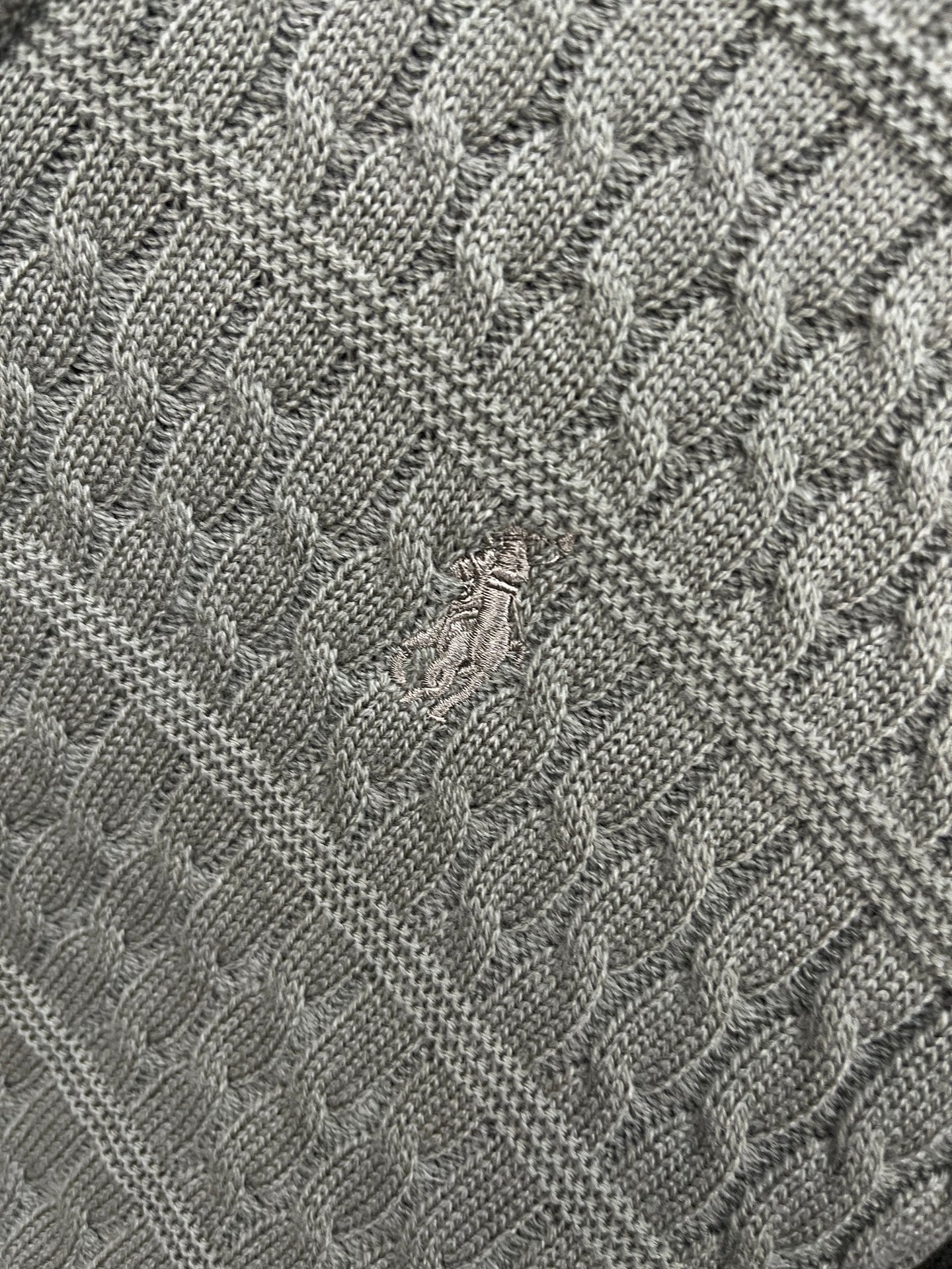 Ralph Lauren Green Patterned Half Zip-up Sweater