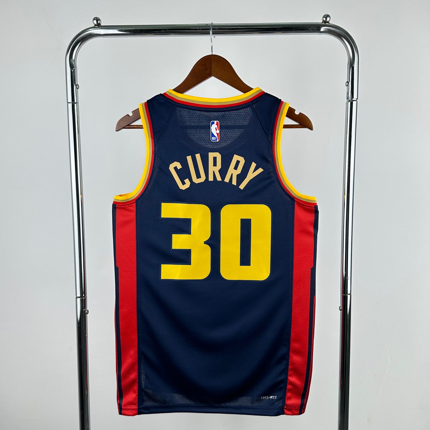 CURRY 30 Dark Blue Golden State Warriors Heat Pressed Edition NBA Jersey
