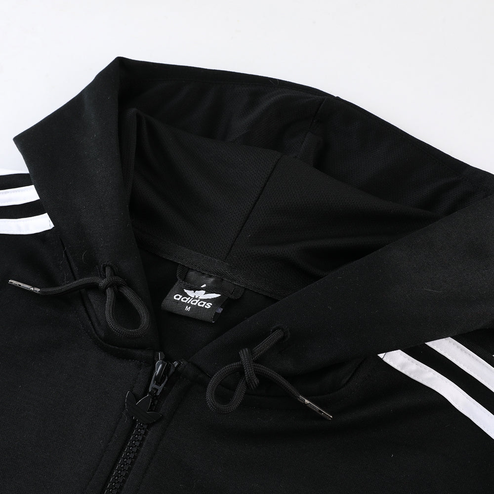 Adidas Black Hooded Tracksuit