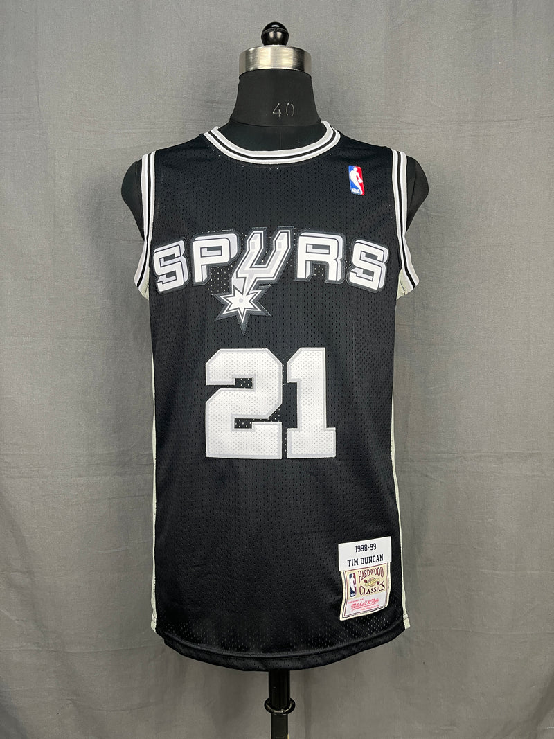 Duncan 21 Spurs Black NBA Jersey