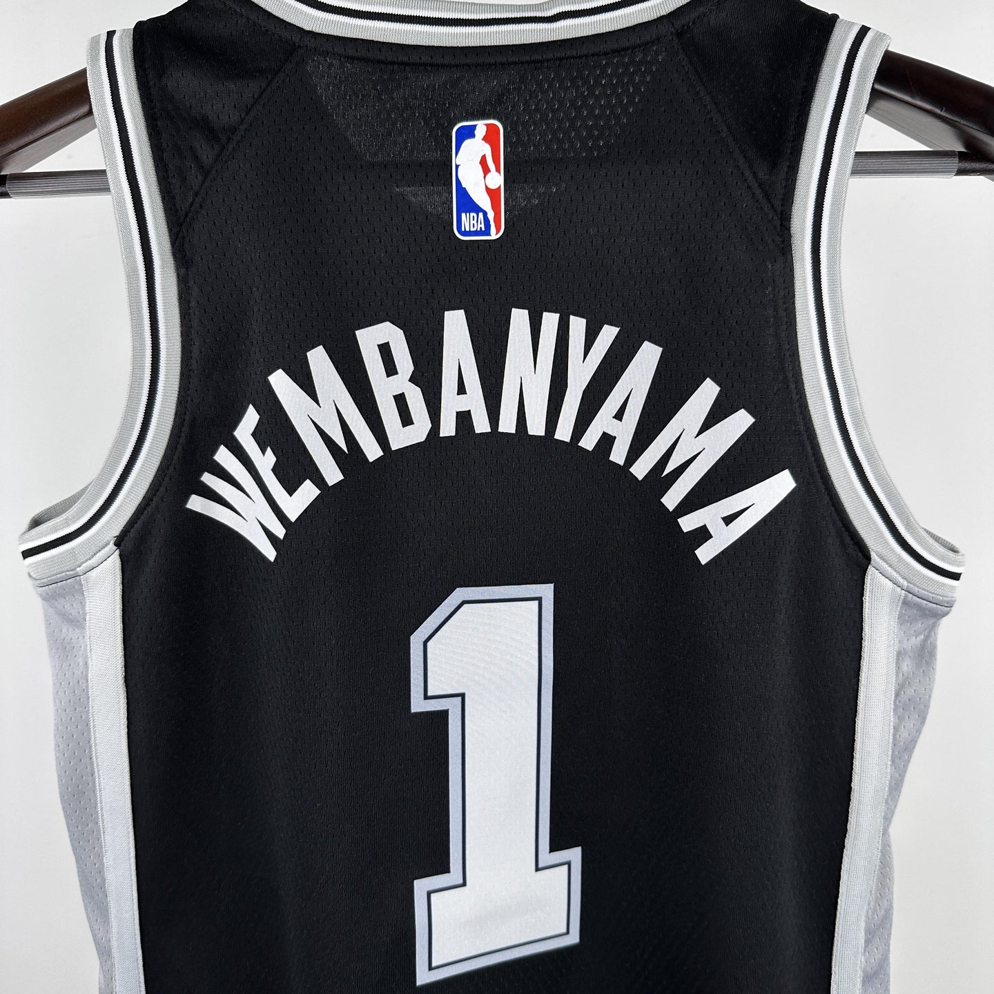 Wembanyama 1 Black Spurs Heat Pressed Edition