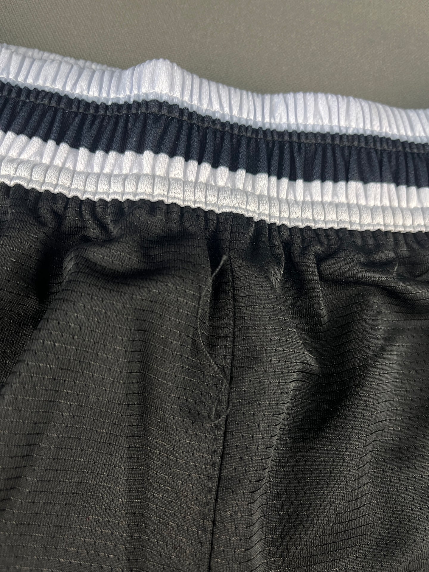 Nike Men’s Black Mesh Basketball Shorts with White Trim