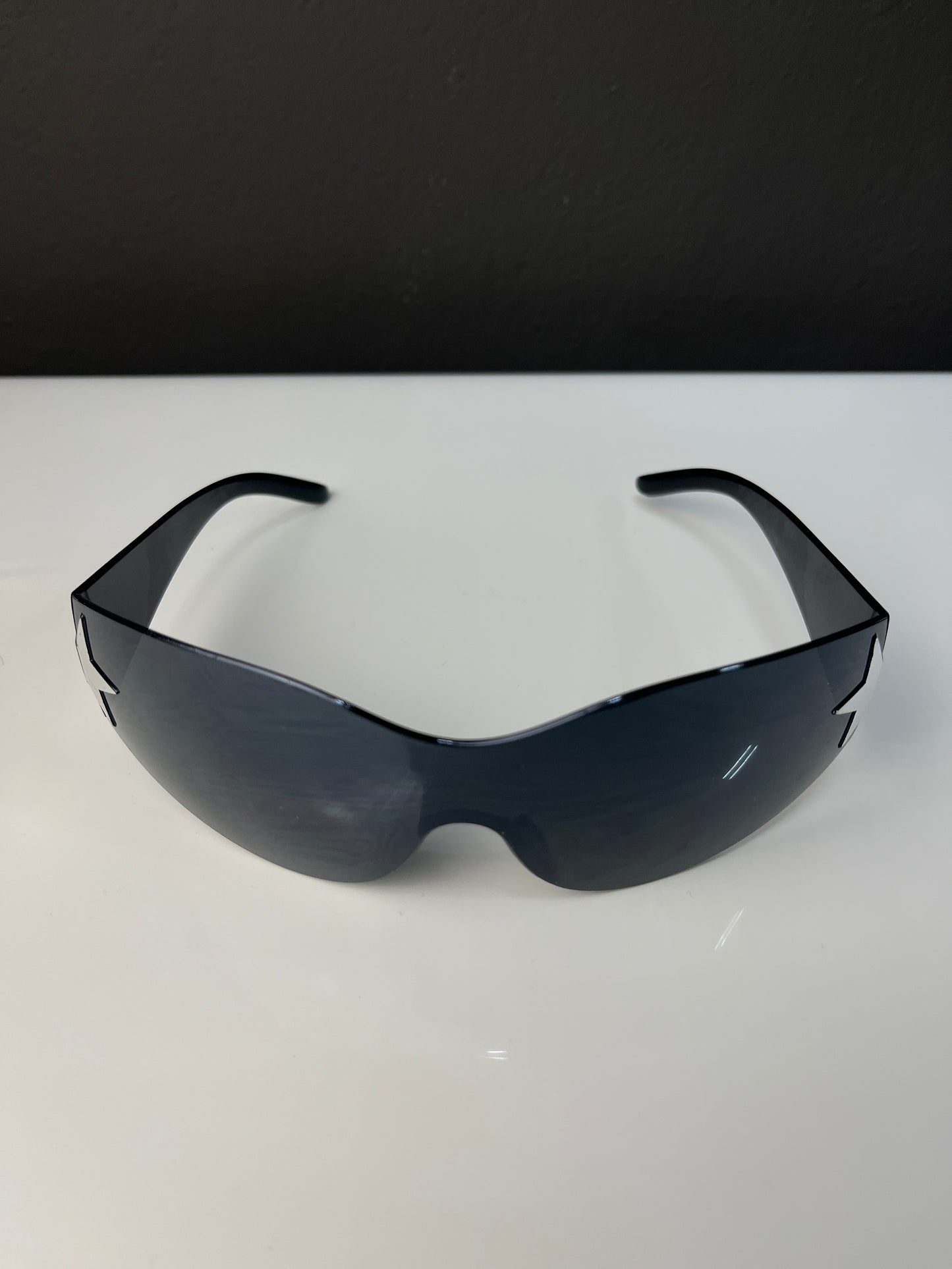 Y2K Wrap Black Sunglasses
