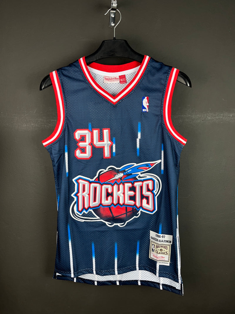 OLAJUWON 34 Dark Blue Houston Rockets NBA Jersey