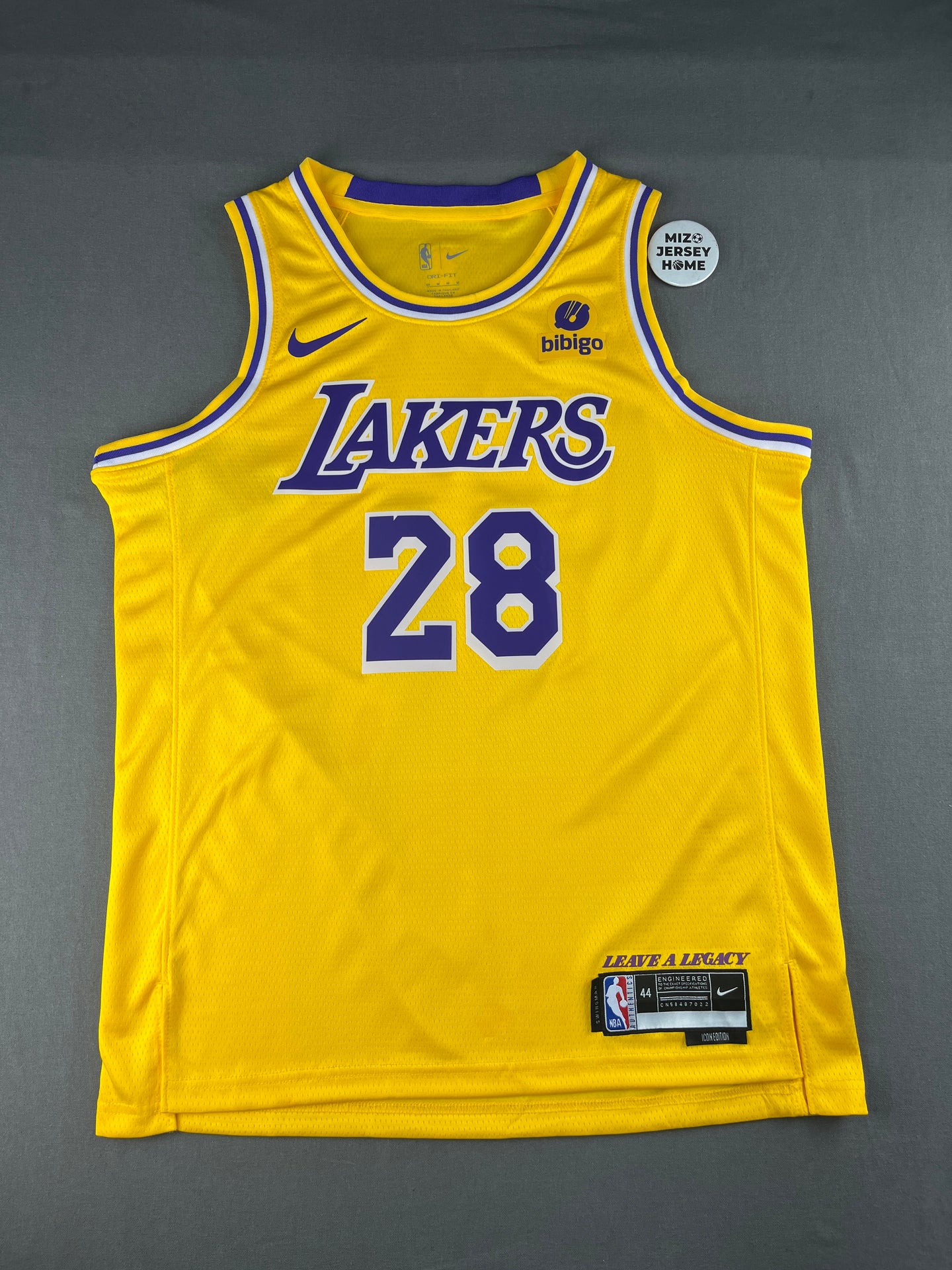 SAKURA 28 Yellow Los Angeles Lakers Heat Pressed Edition NBA Jersey