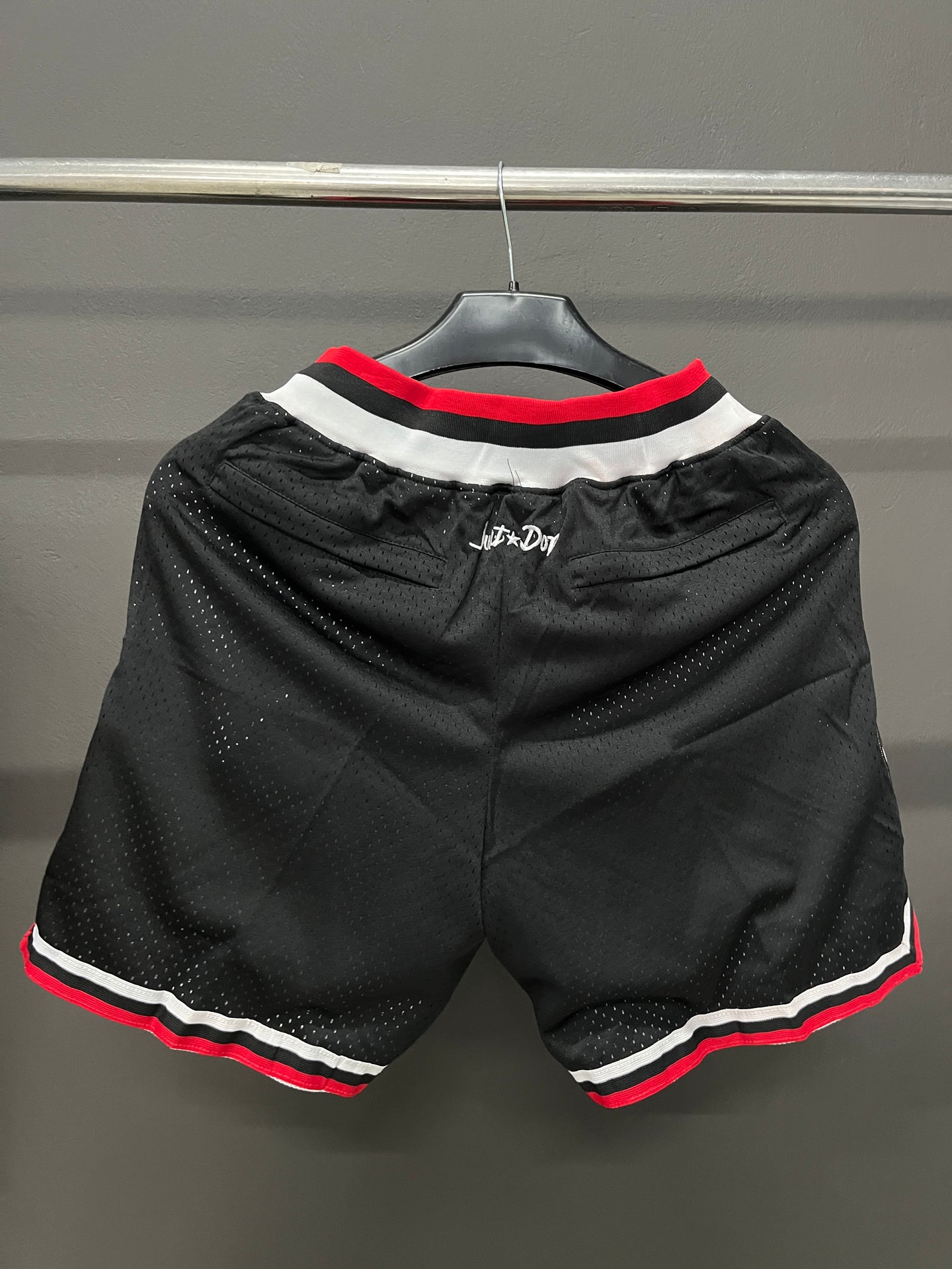 Chicago Bulls Black Shorts Full Embroidery