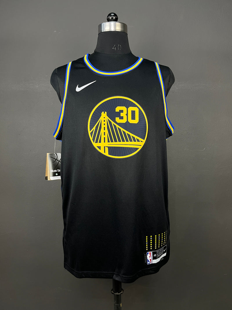 CURRY 30 Black Golden State Warriors Heat Pressed Edition NBA Jersey