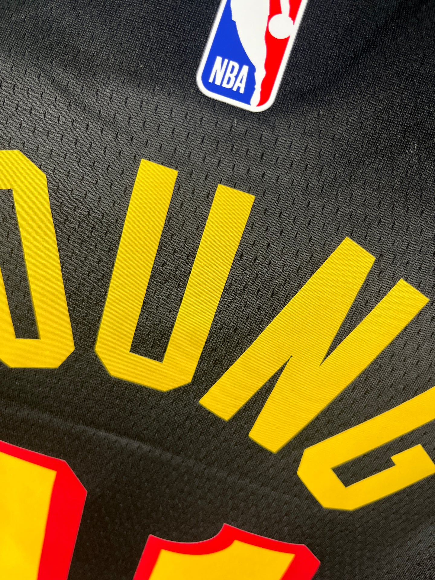 YOUNG 11 Black Atlanta Hawks Heat Pressed Edition NBA Jersey