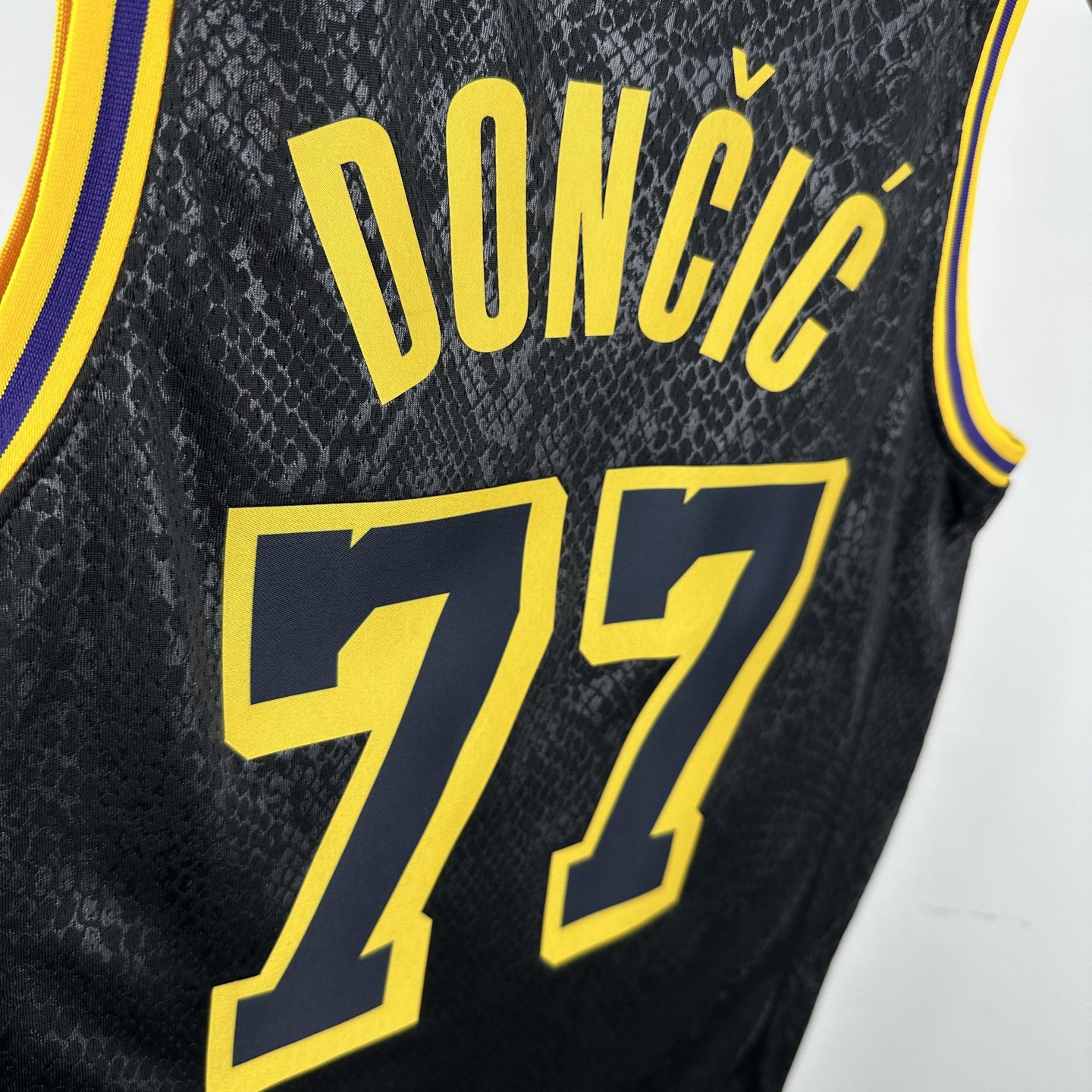 Doncic 77 Black Lakers Heat Pressed Edition