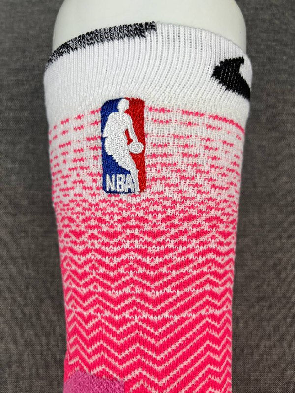 Nike White & Pink NBA Crew Socks