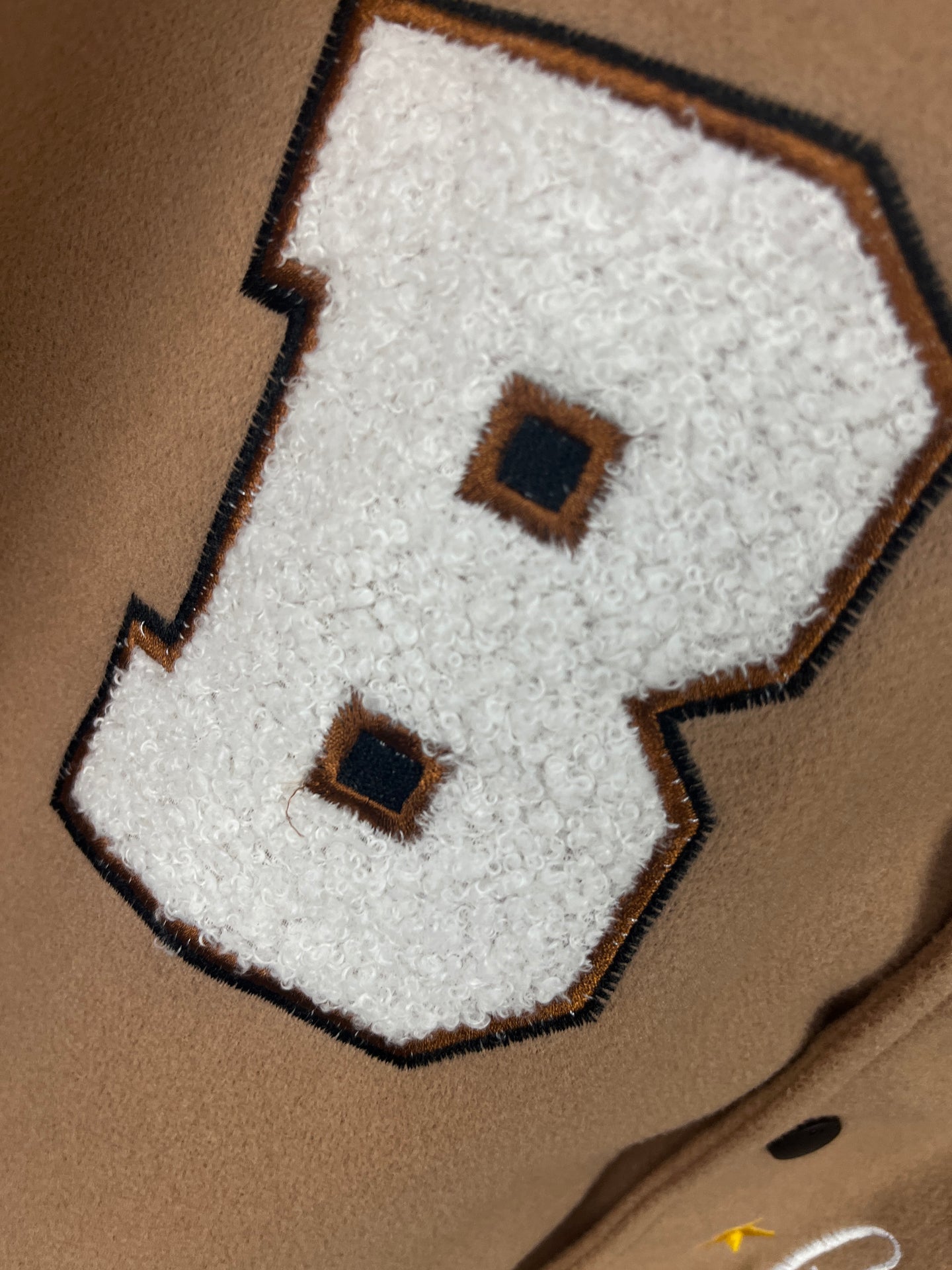 Beige/White Varsity Jacket