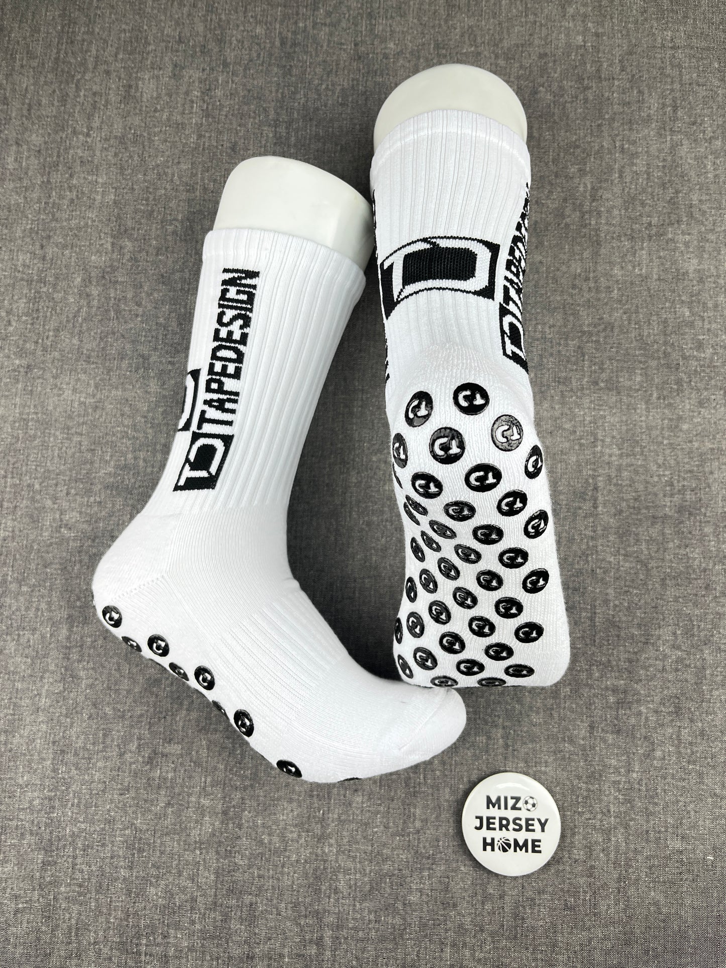 TapeDesign white grip socks