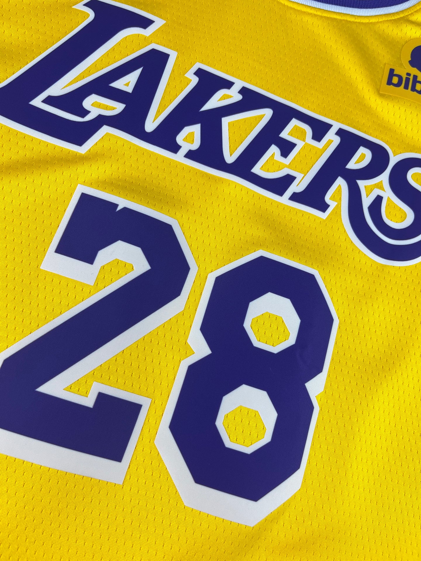 SAKURA 28 Yellow Los Angeles Lakers Heat Pressed Edition NBA Jersey