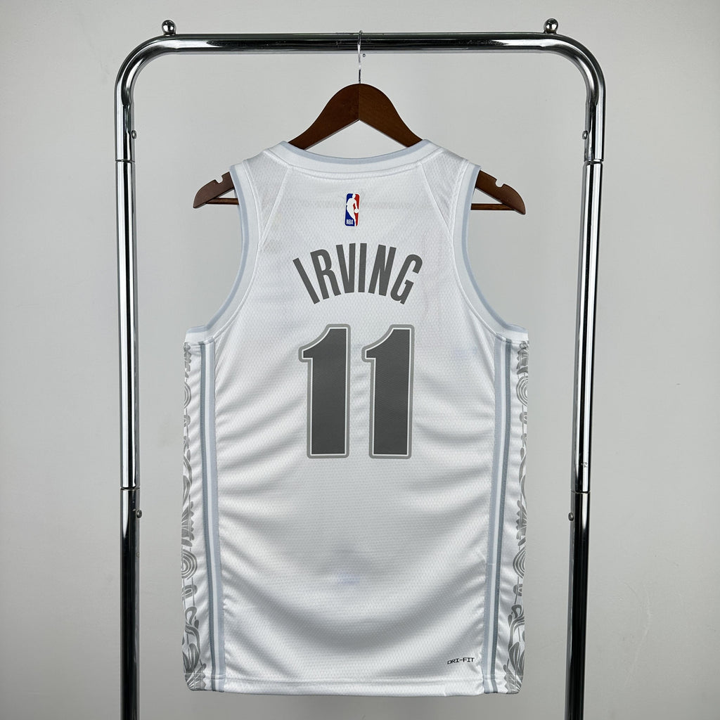 IRVING 11 White Dallas Mavericks Heat Pressed Edition NBA Jersey