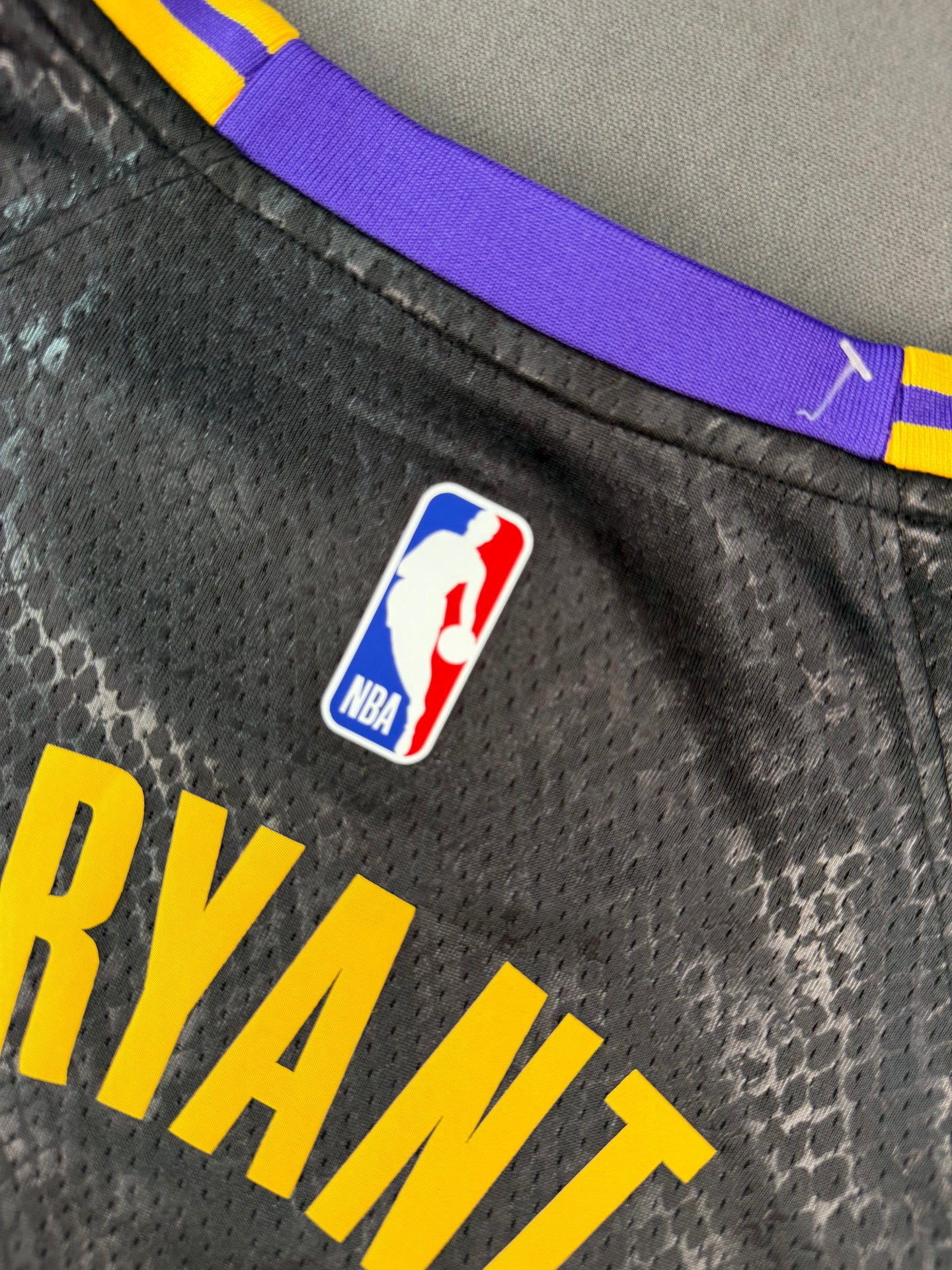 BRYANT 24 Lakers Black Heat Pressed Edition NBA Kids Jersey