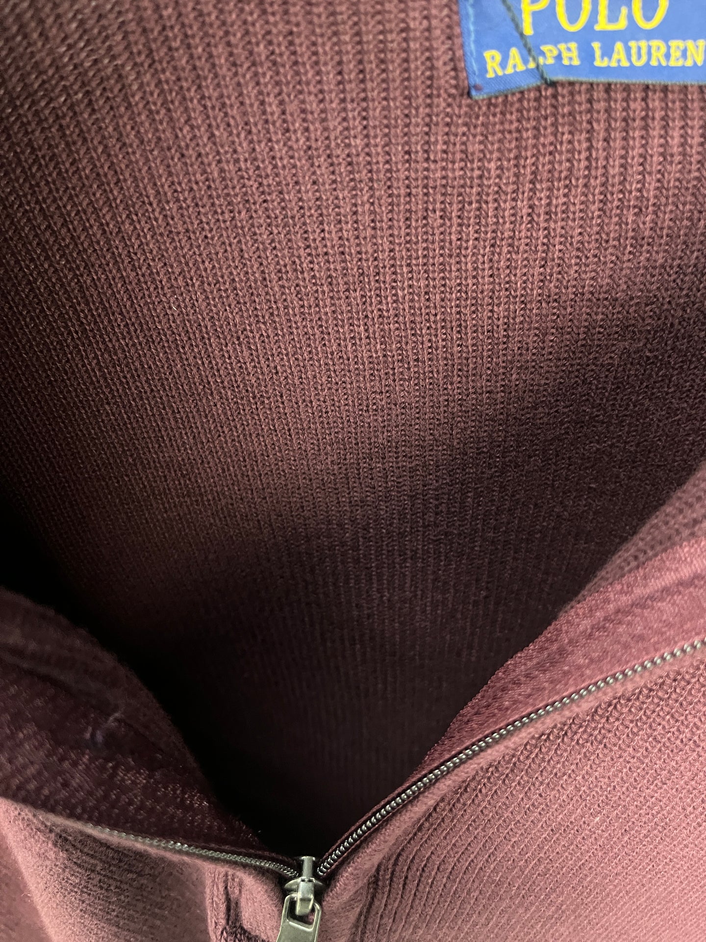 Ralph Lauren Burgundy Half Zip-up Sweater