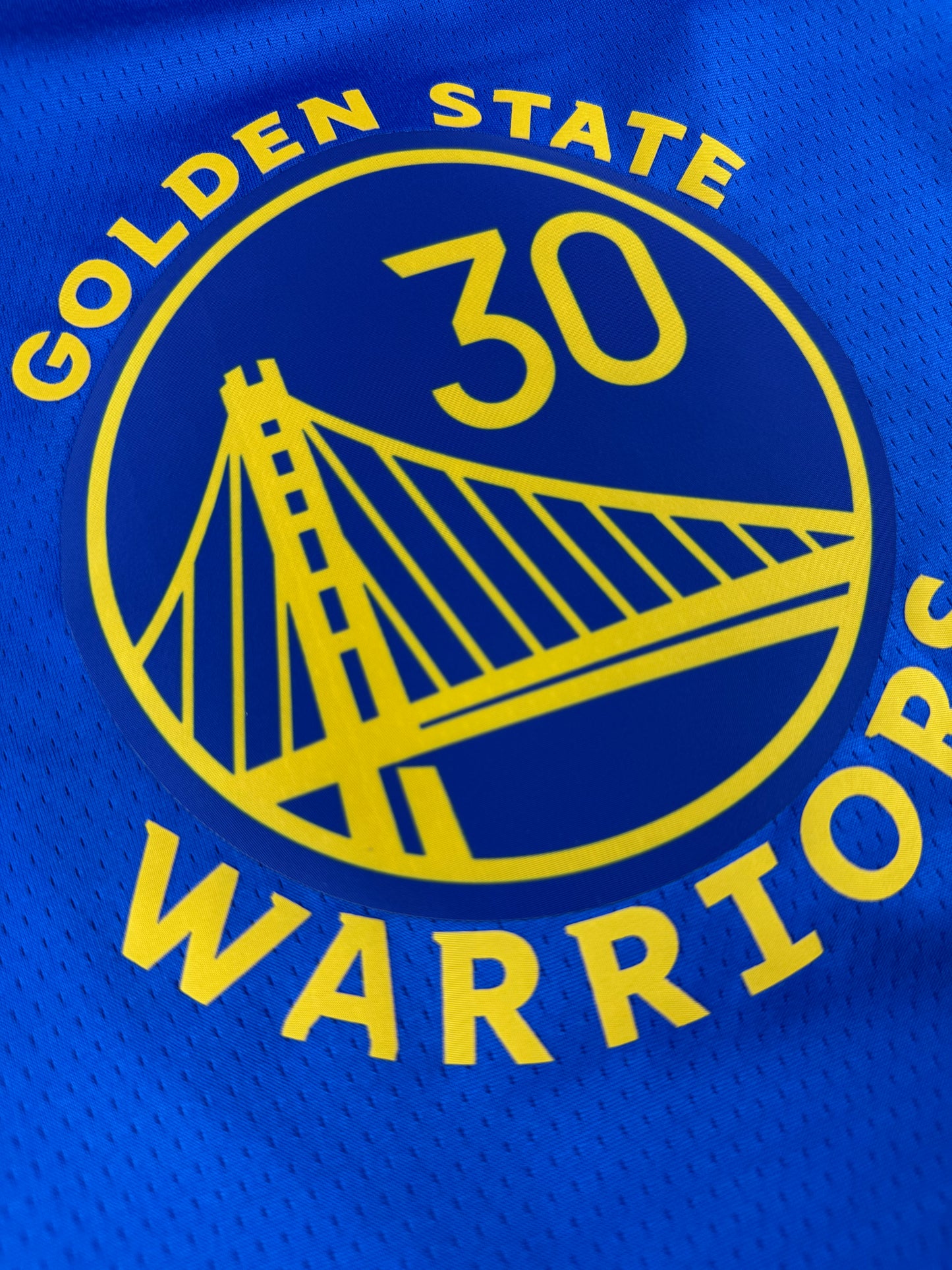 CURRY 30 Blue Golden State Warriors Heat Pressed Edition NBA Kids Jersey
