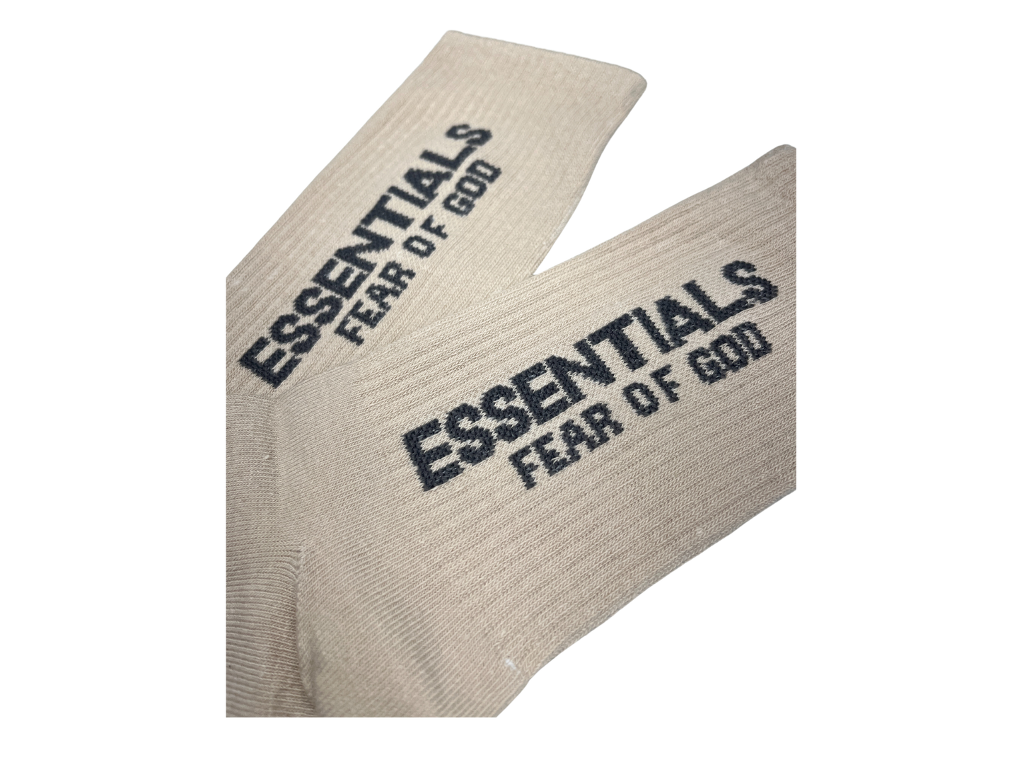 FEAR OF GOD Essentials Cream & Tan Crew Socks