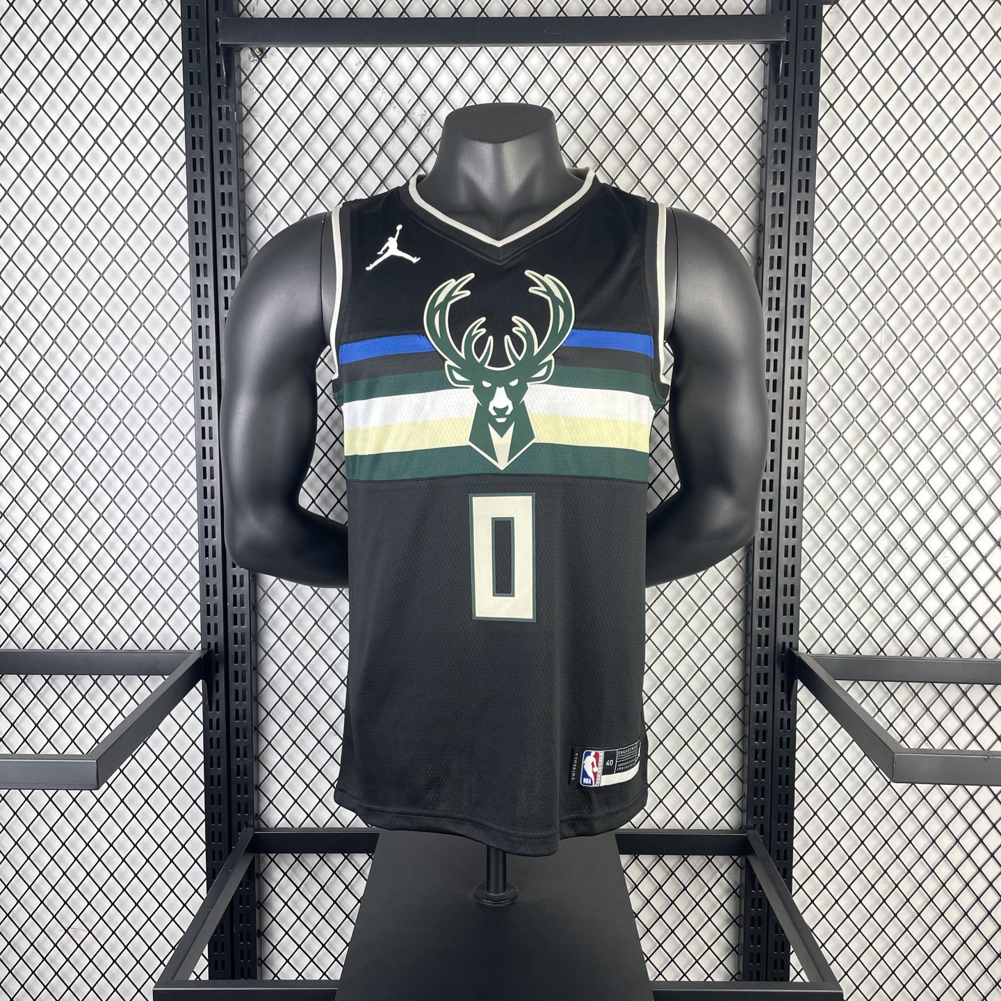 LILLARD 0 Black Milwaukee Bucks Heat Pressed Edition NBA Jersey