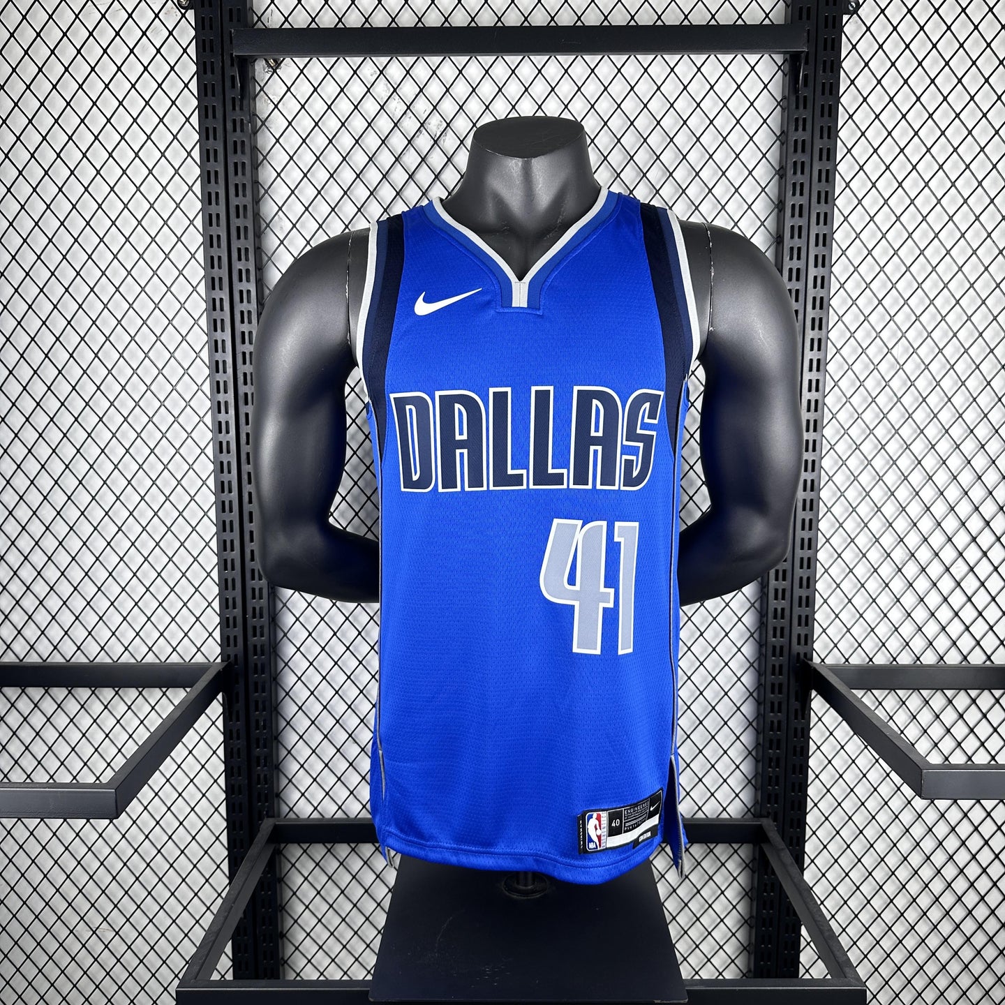 NOWITZKI 41 Blue Dallas Mavericks  Heat Pressed Edition NBA Jersey