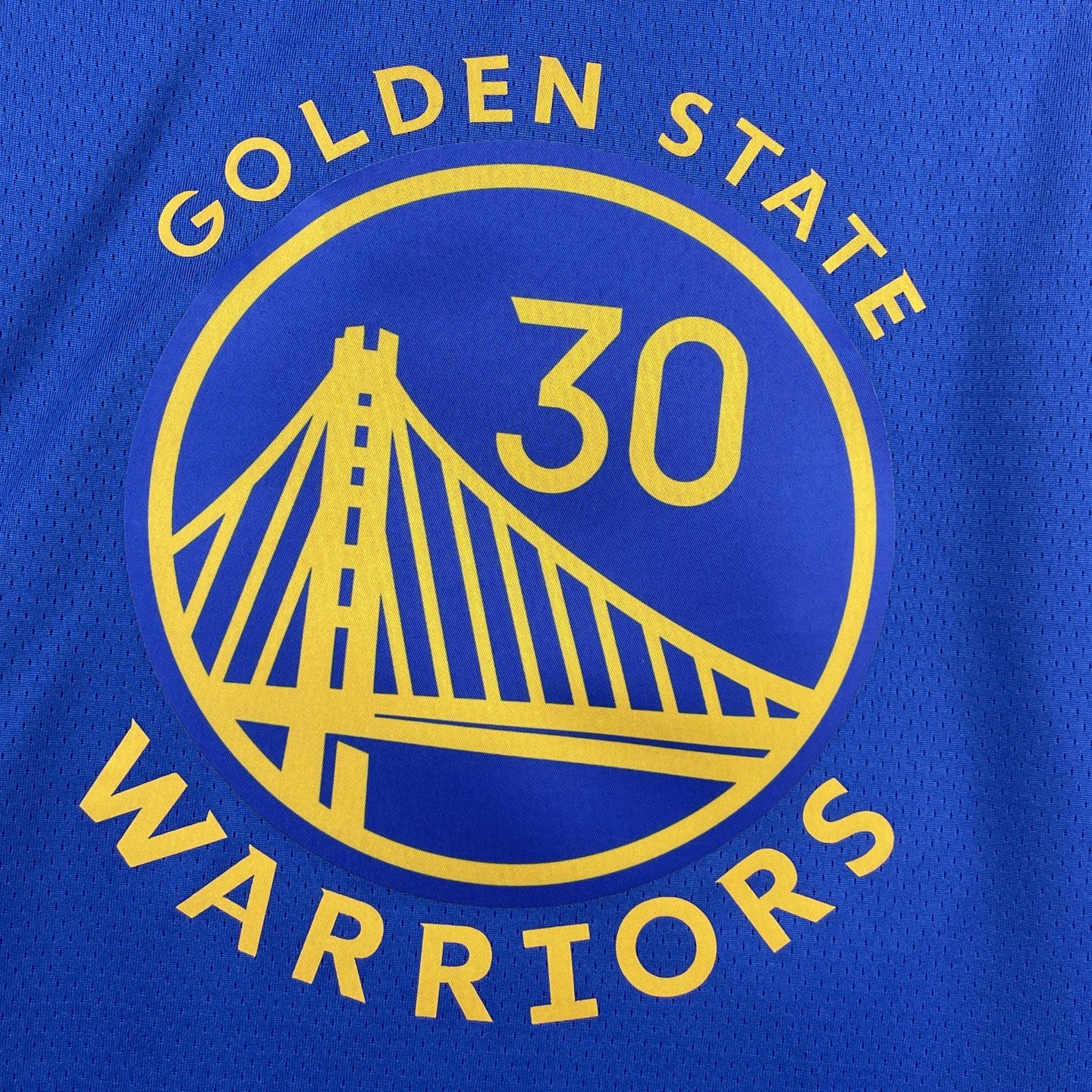 CURRY 30 Blue Golden State Warriors Heat Pressed Edition NBA Jersey