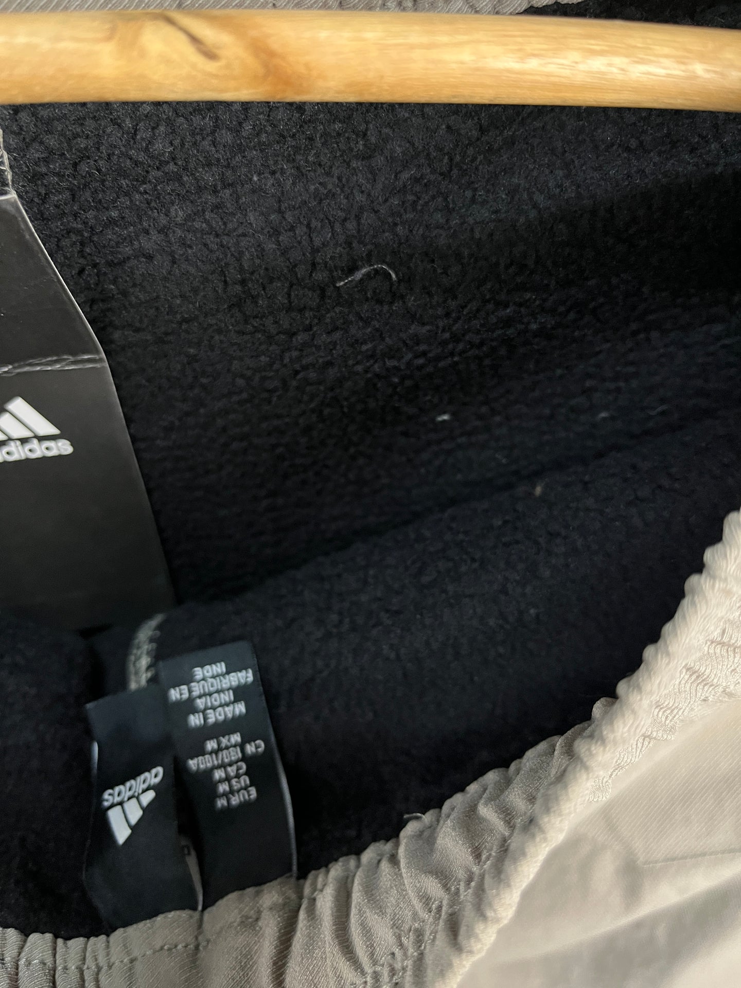 ADIDAS Light Gray Stripes Inner Fleece Pants