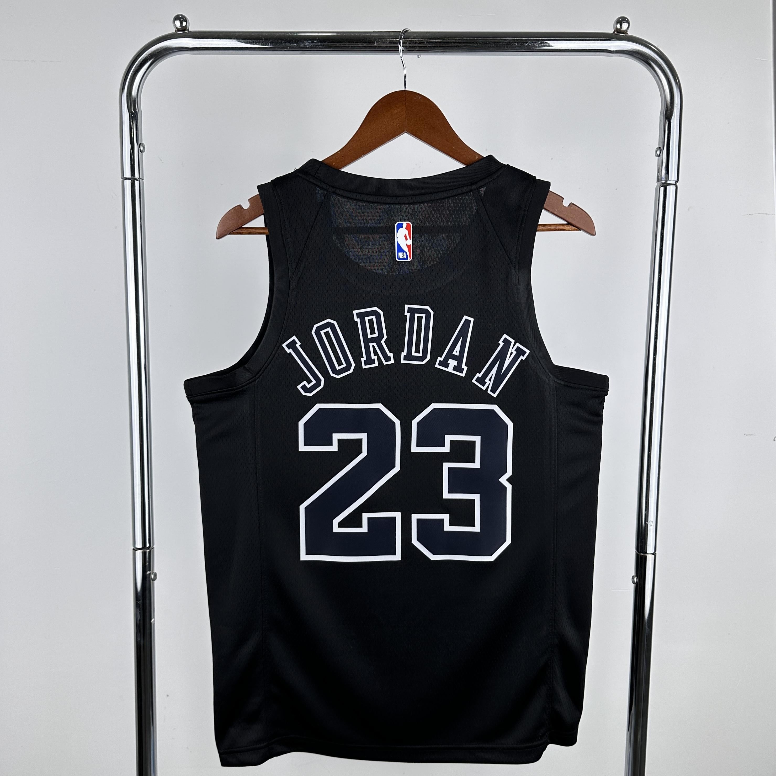 JORDAN 23 Black Chicago Bulls Heat Pressed Edition NBA Jersey