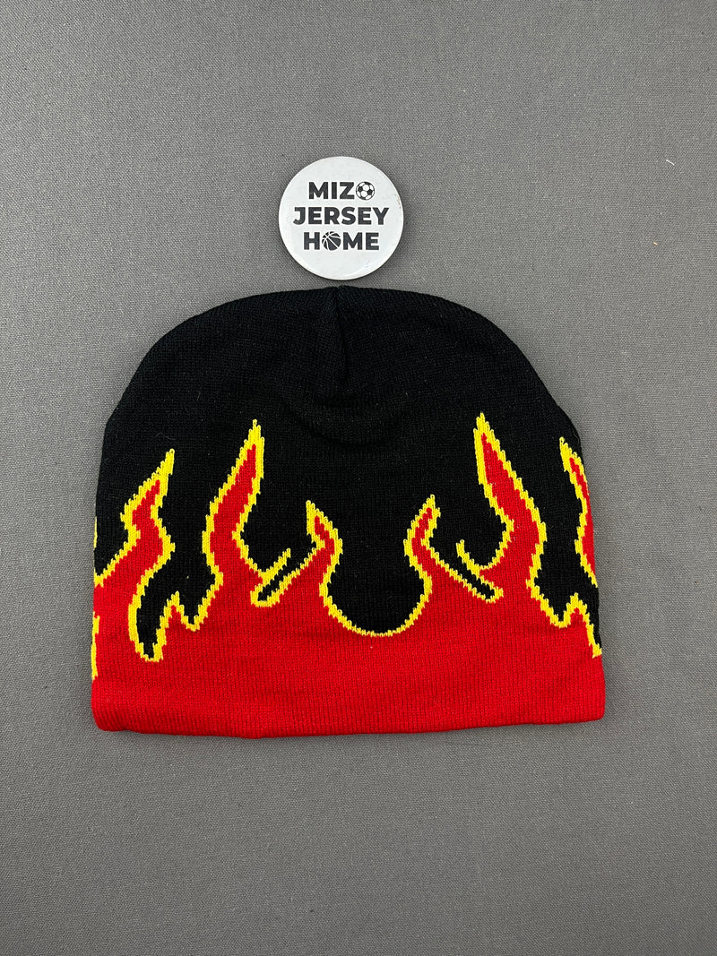 Flame Black & Yellow Beanie