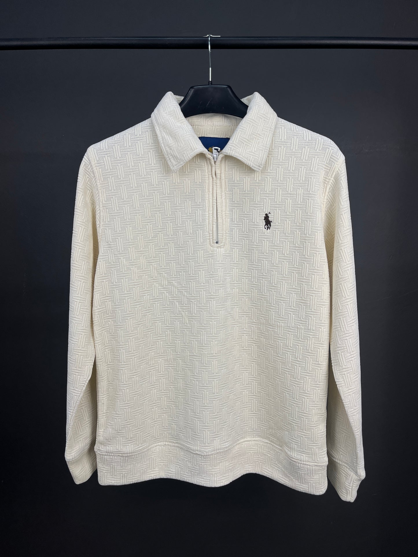 Ralph Lauren Velvet Zip-up White Sweater