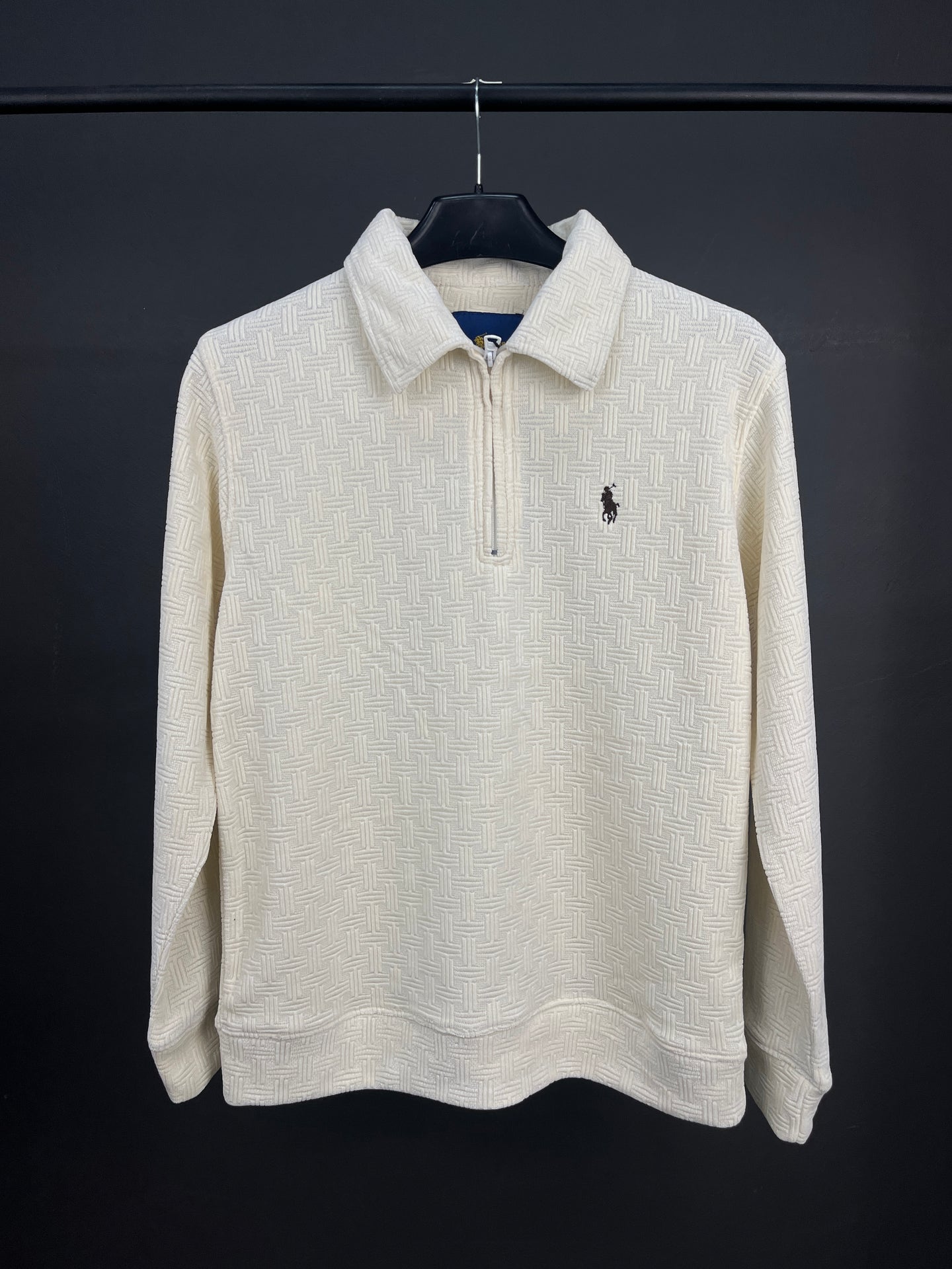 Ralph Lauren Velvet Zip-up White Sweater