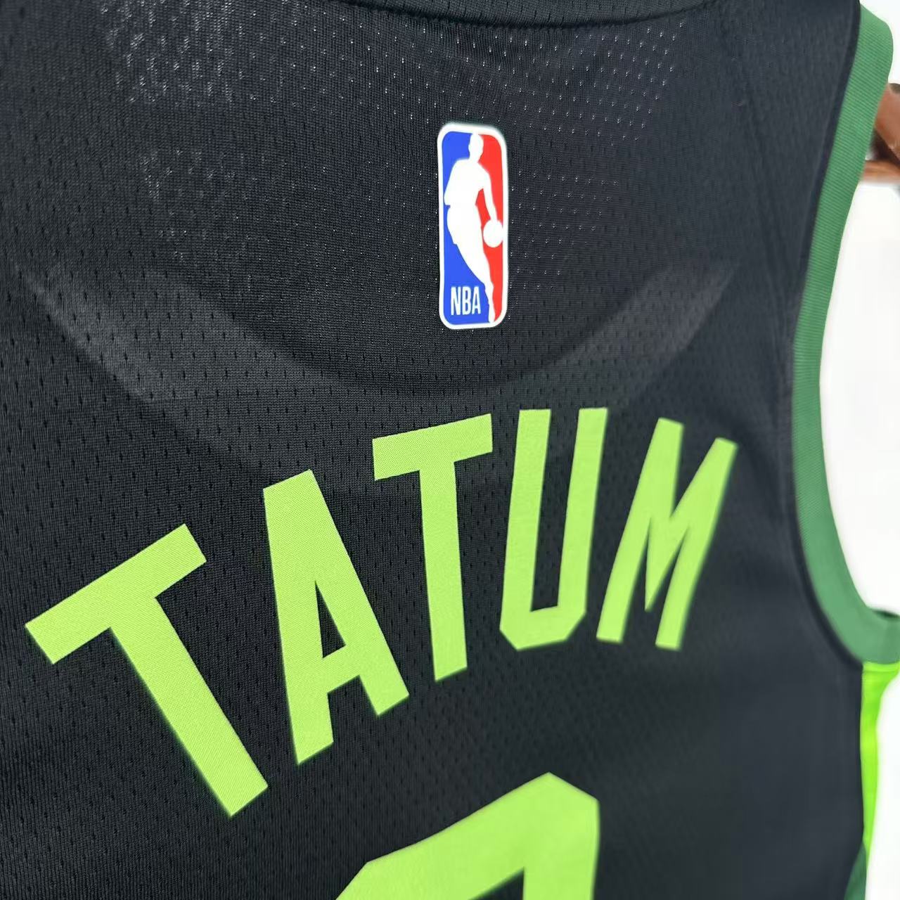 TATUM 0 Black Boston Celtics Heat Pressed Edition NBA Jersey