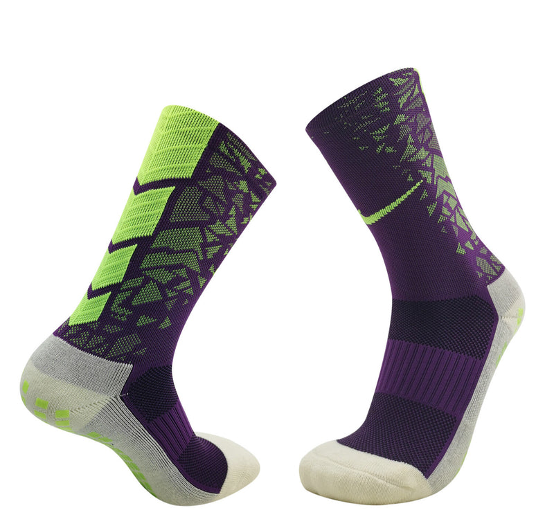 NIKE Purple & Green Grip Socks Crew