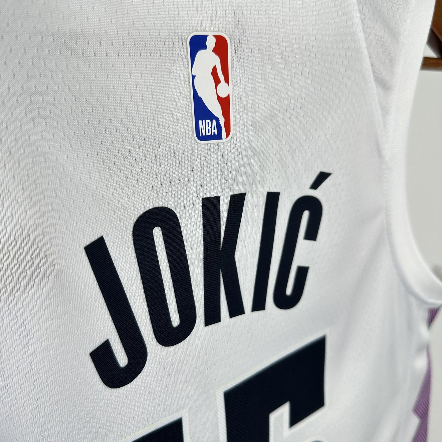 JOKIC 15 White Denver Nuggets Heat Pressed Edition NBA Jersey
