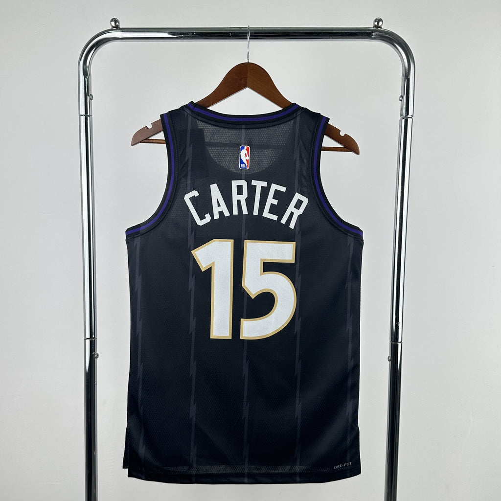 CARTER 15 Black Toronto Raptors Heat Pressed Edition NBA Jersey