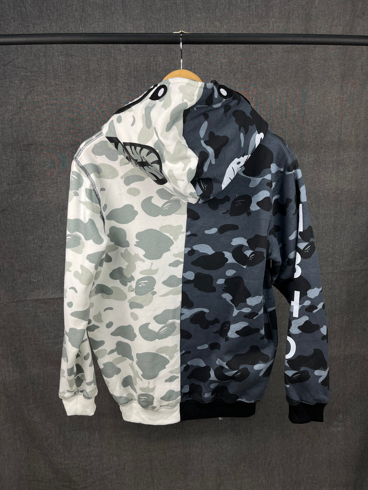 Bape White & Grey Full Zip-up Hoodie