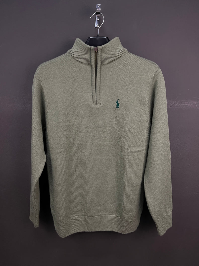 Ralph Lauren Green Half Zip-up Sweater