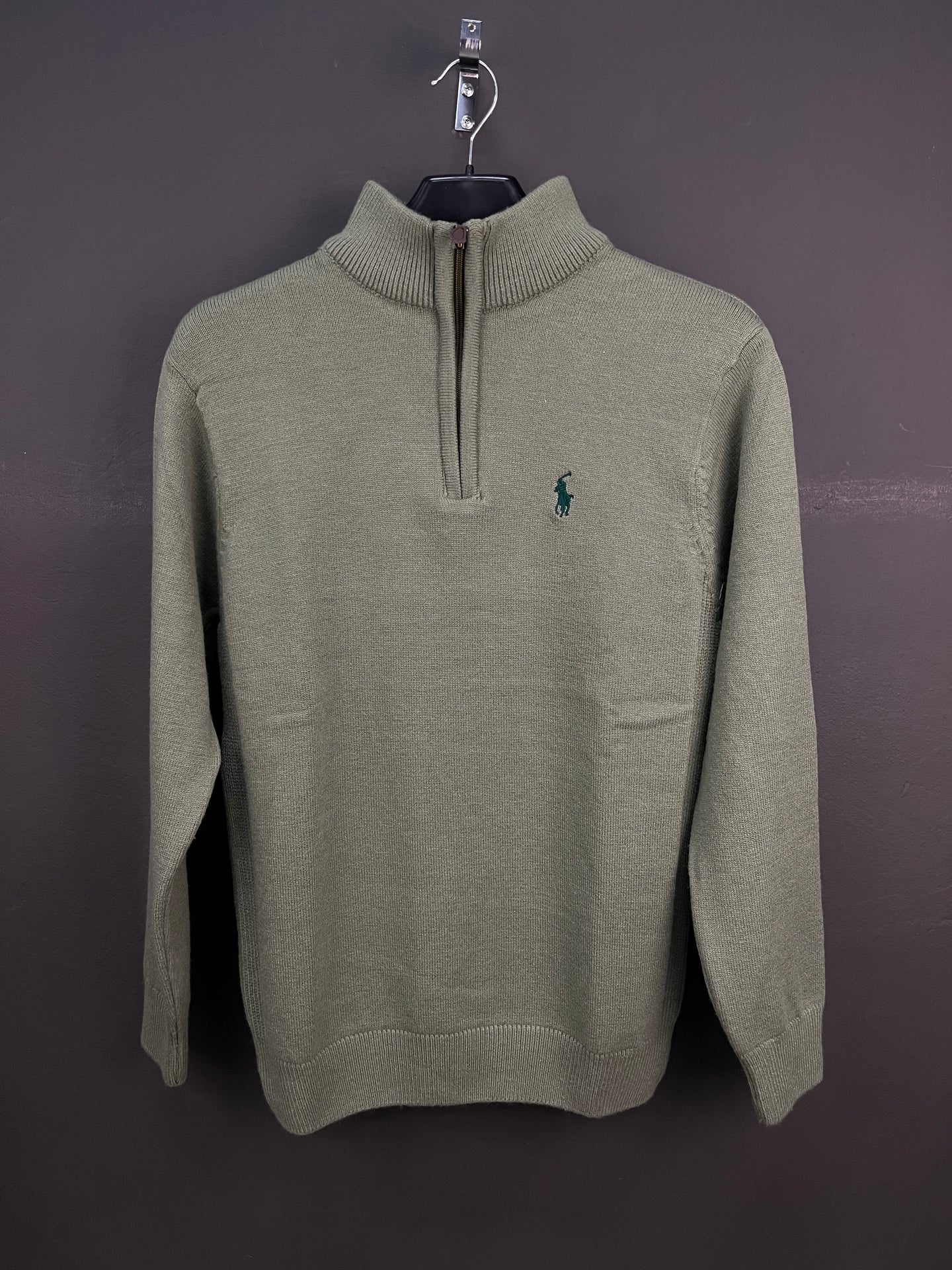 Ralph Lauren Green Half Zip-up Sweater