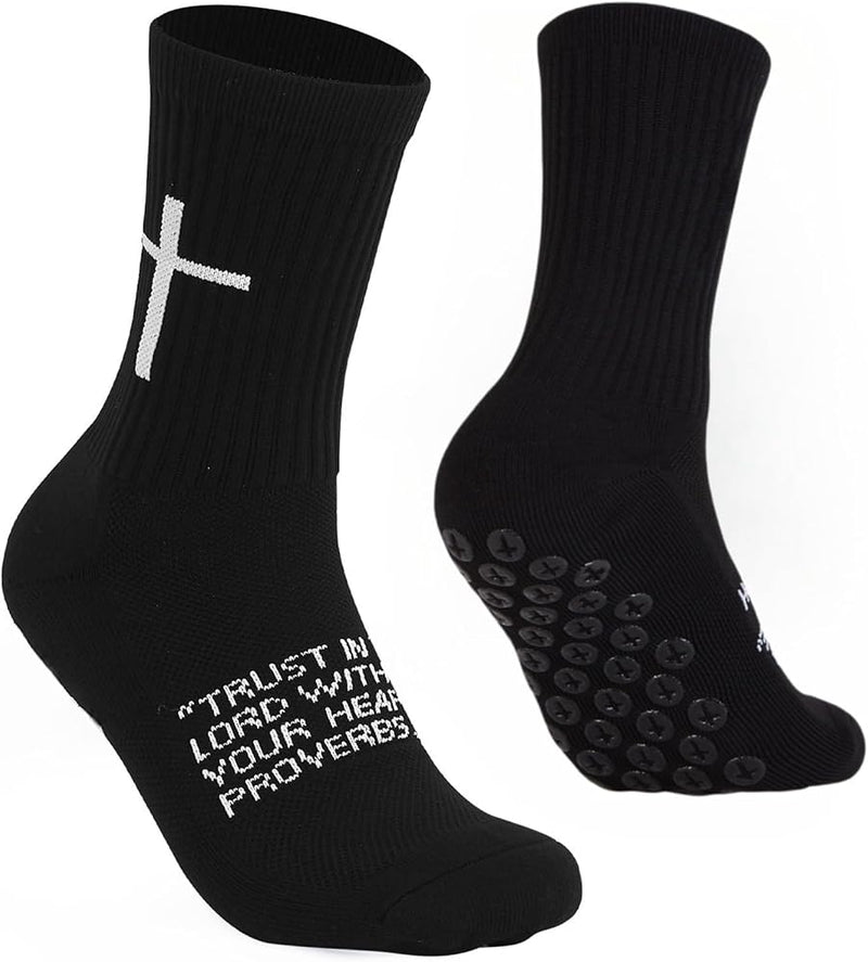Cross Black Grip Socks Crew