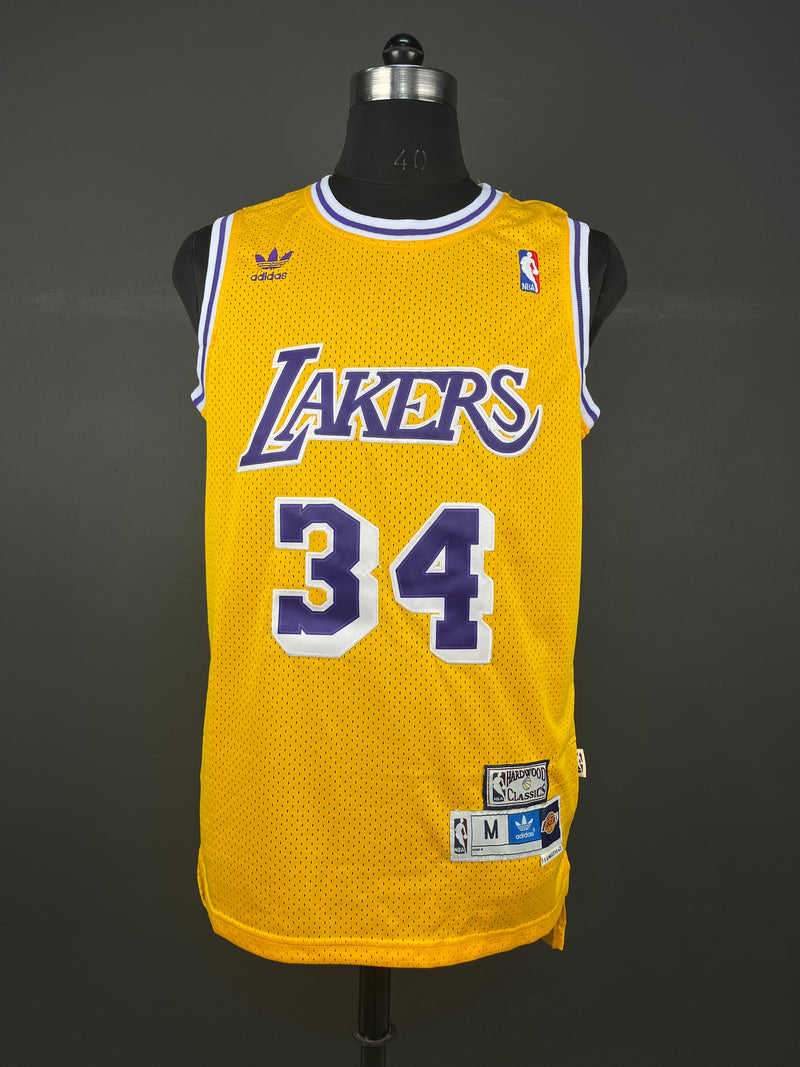 O'NEAL 34 Yellow Los Angeles Lakers NBA Jersey