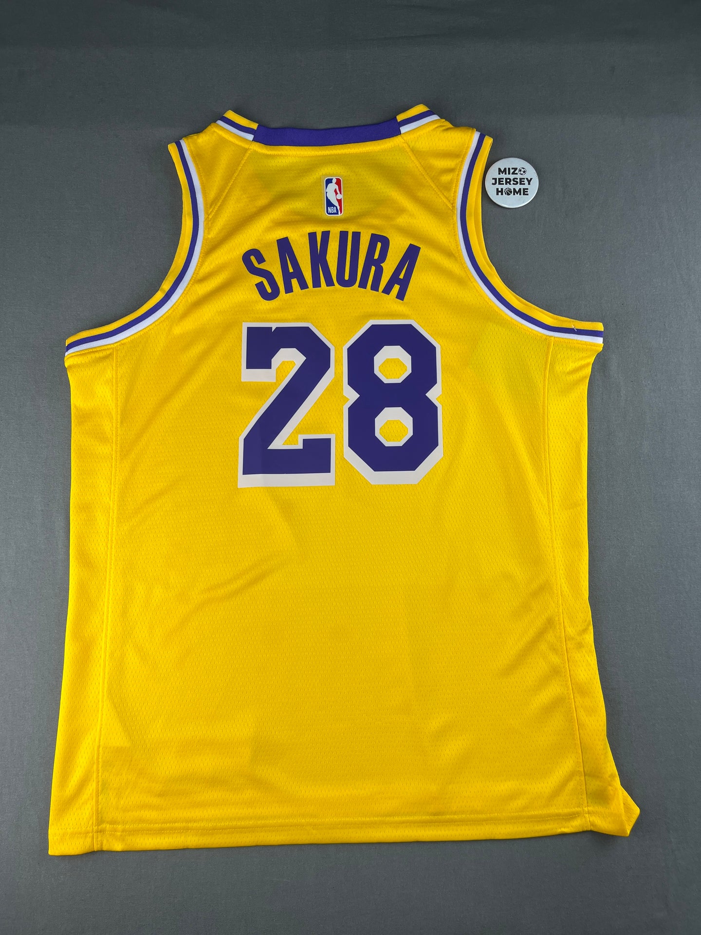 SAKURA 28 Yellow Los Angeles Lakers Heat Pressed Edition NBA Jersey
