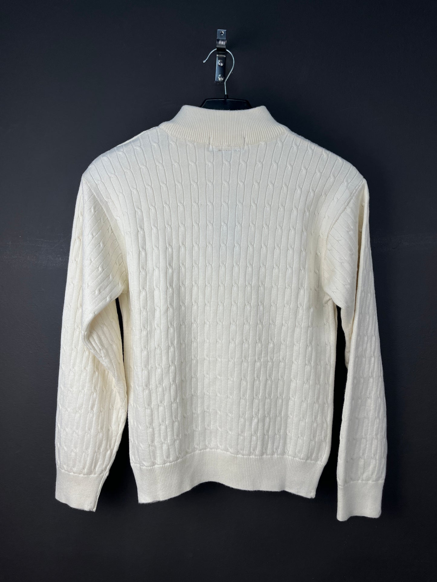 Ralph Lauren Quarter Zip Half Neck Soft Sweater Off White