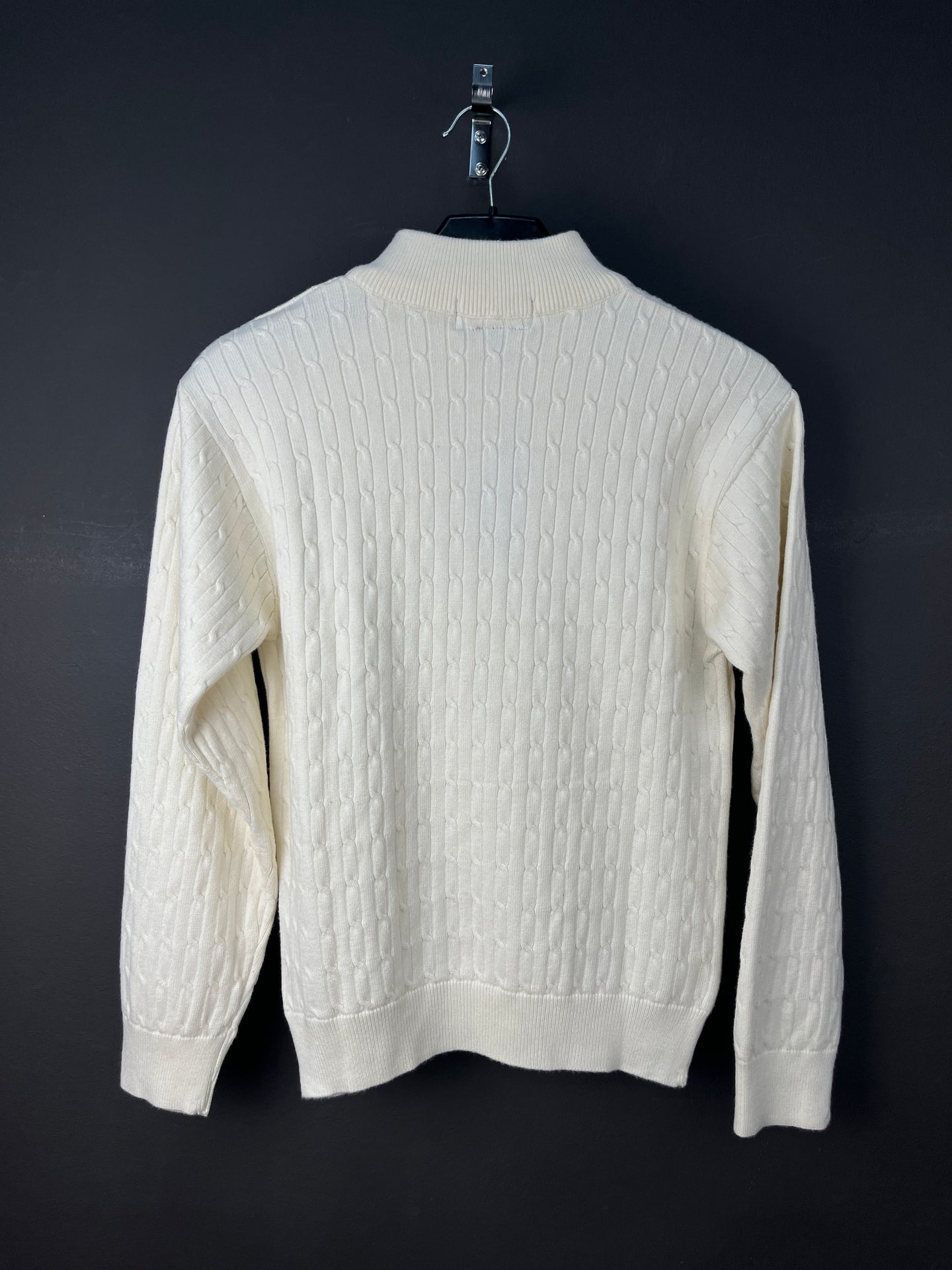 Ralph Lauren Quarter Zip Half Neck Soft Sweater Off White