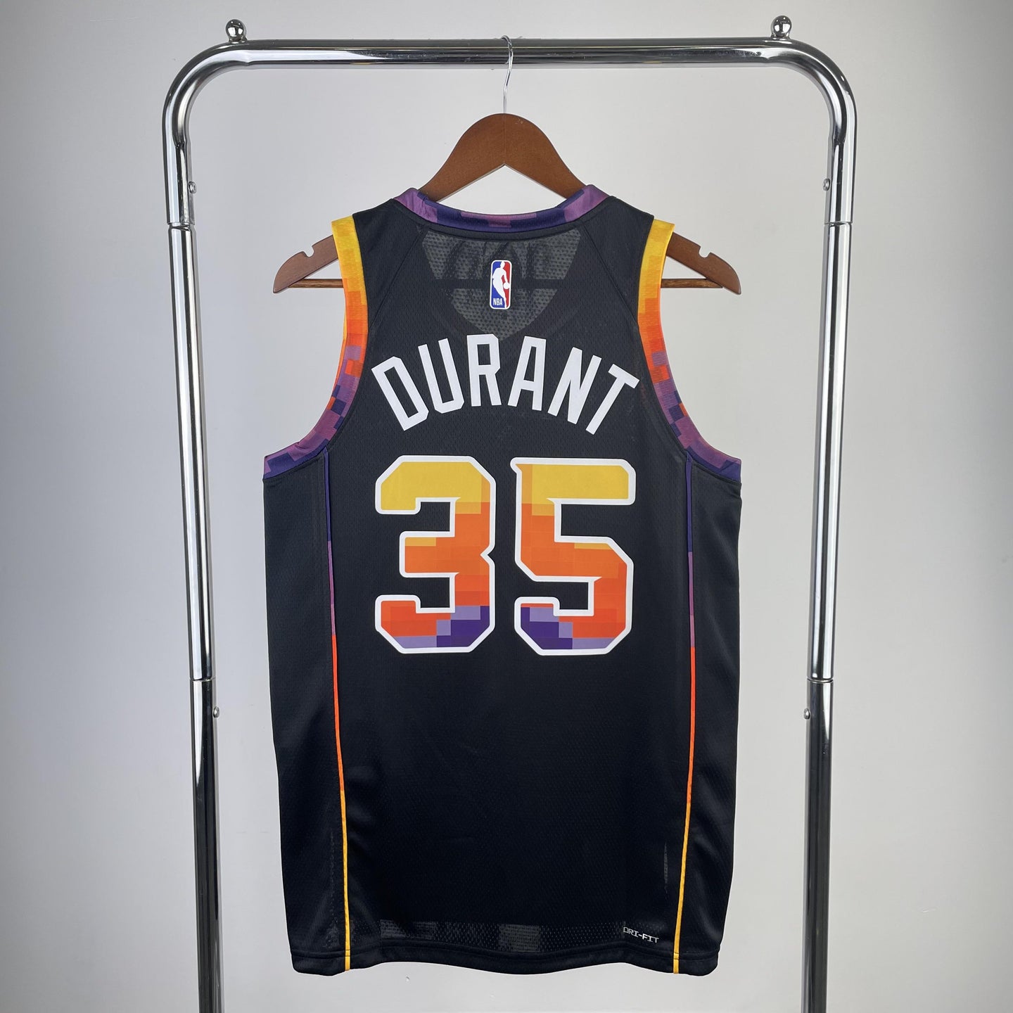 DURANT 35 Black Phoenix Suns  Heat Pressed Edition NBA Jersey